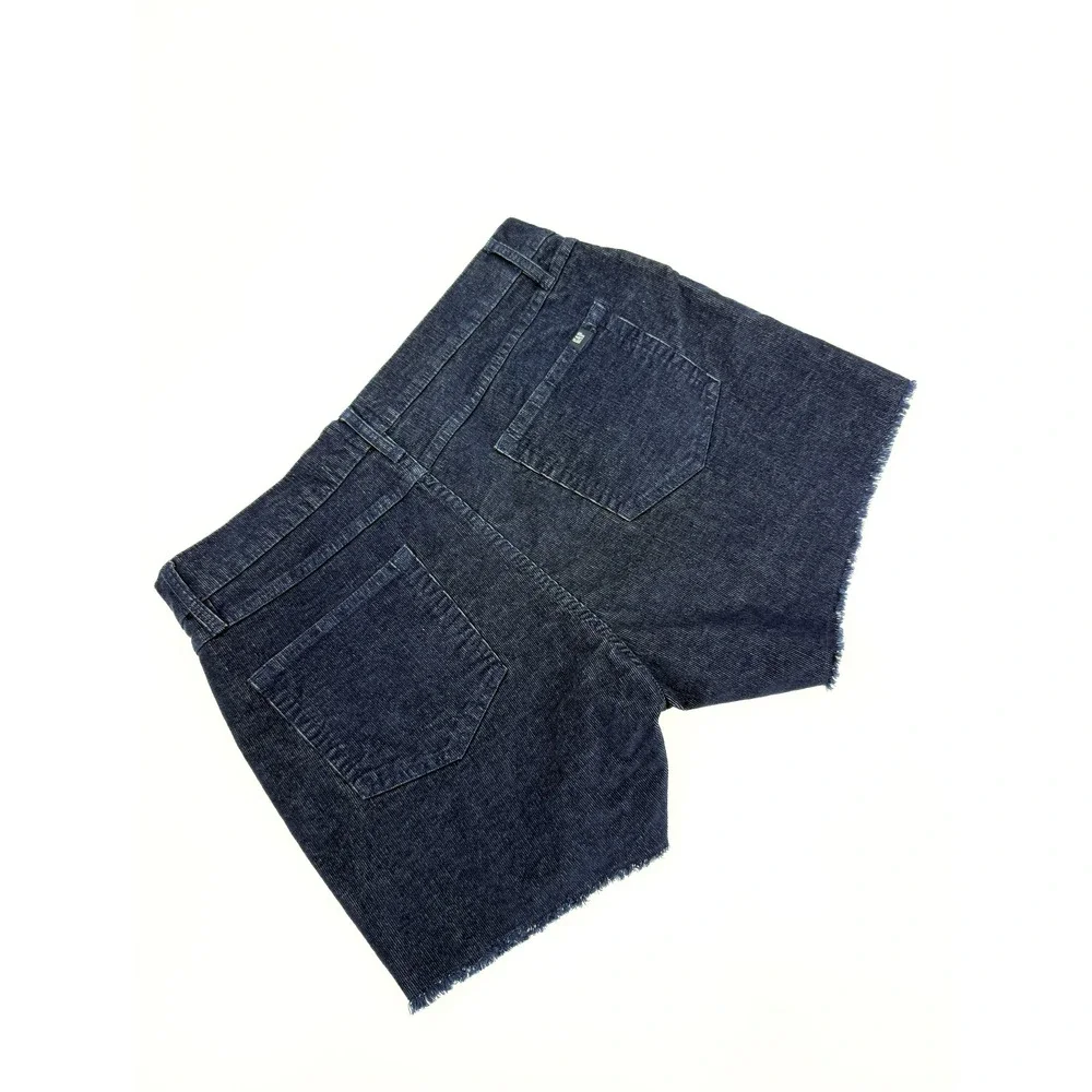 Gap Corduroy Shorts Women 8 Blue High Rise Cut Off Frayed Hem Stretch QLS0910S - Picture 2 of 6